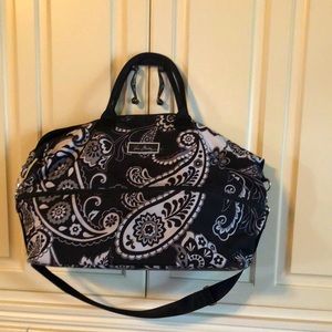 Vera Bradley black and white paisley pattern travel bag